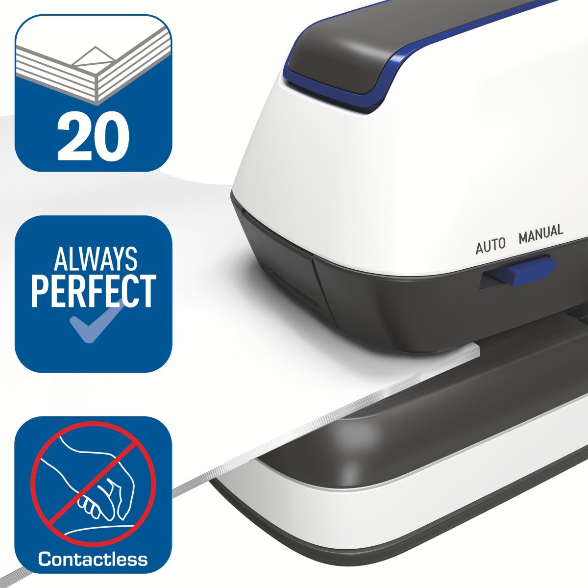 Rapid Optima 20E Elektrisk häftapparat, 20 ark