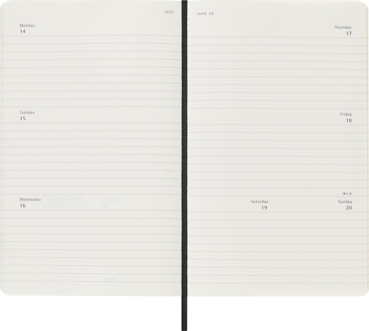 Moleskine 2025 Kalender, S, Vecka h., L