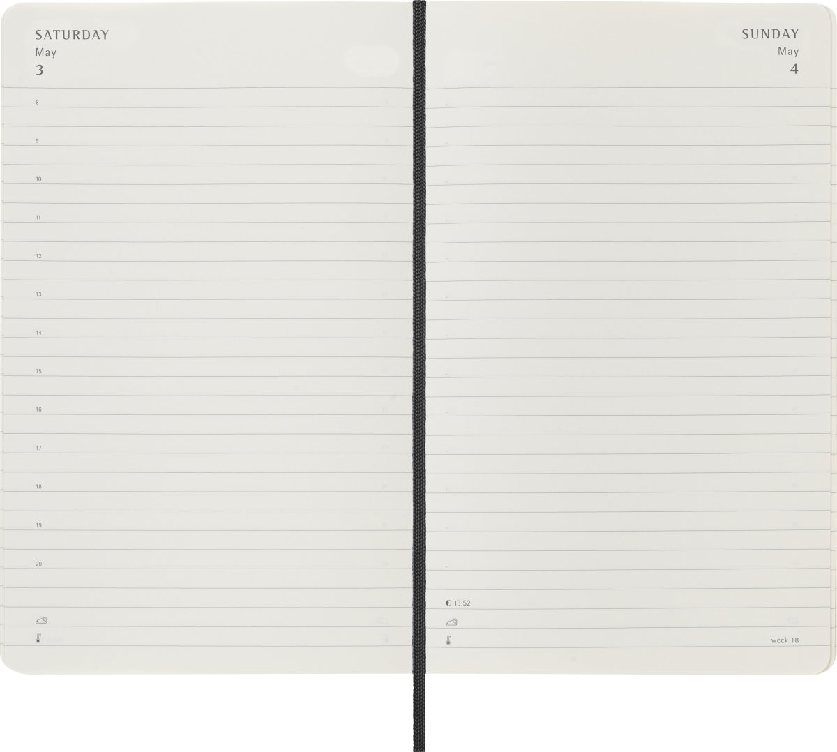 Moleskine 2025 Kalender, S, Dag, L, Svart