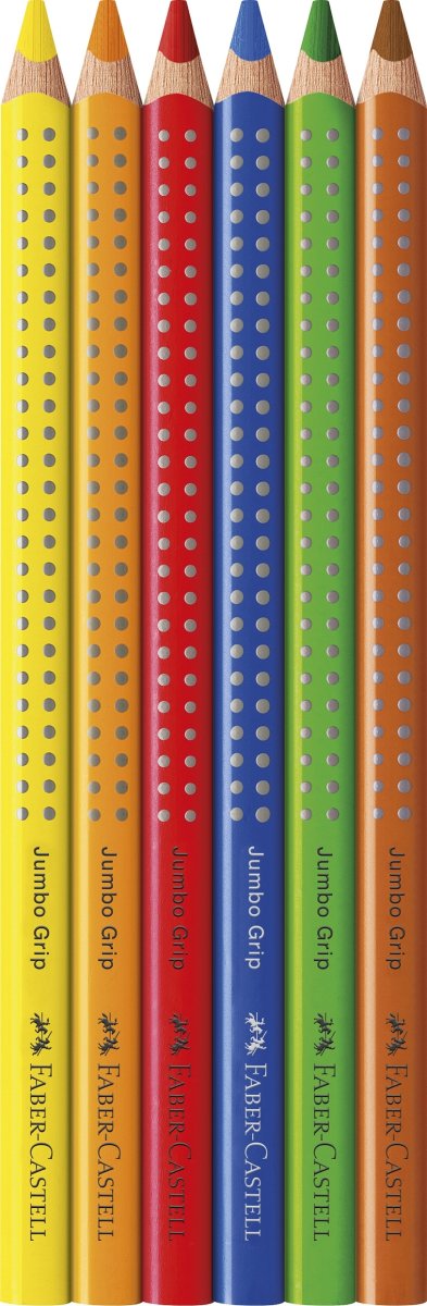Faber-Castell Grip Crayons Jumbo | 6 färger