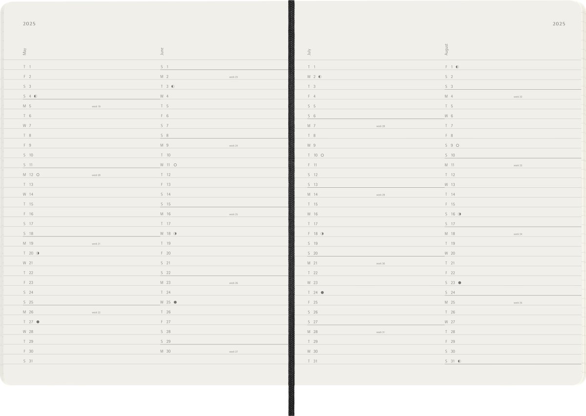 Moleskine 2025 Kalender, S, Månad, XL