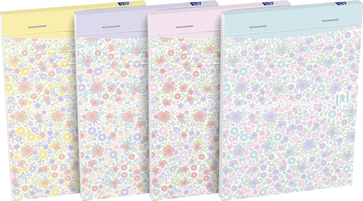 Block Oxford Floral 105x148 mm Linjerat Färgmix