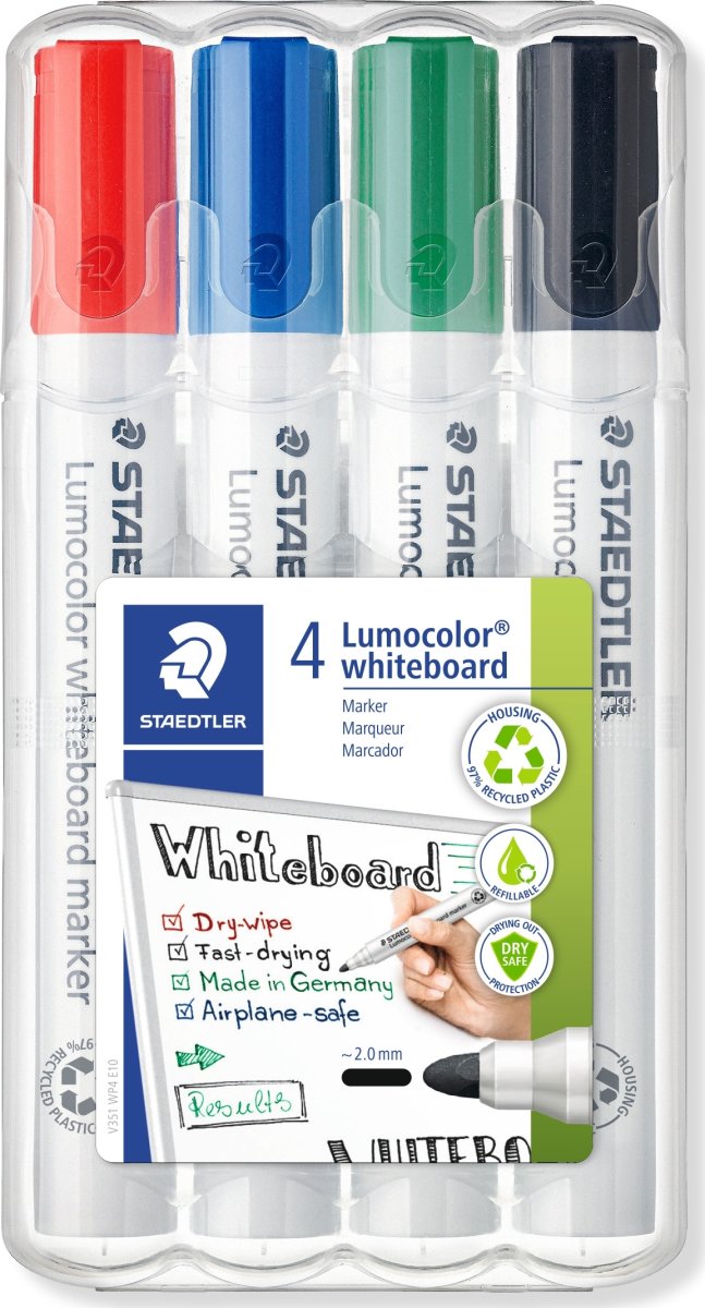 Staedtler Lumocolor 351 WB märkpenna, rund, 4 st.