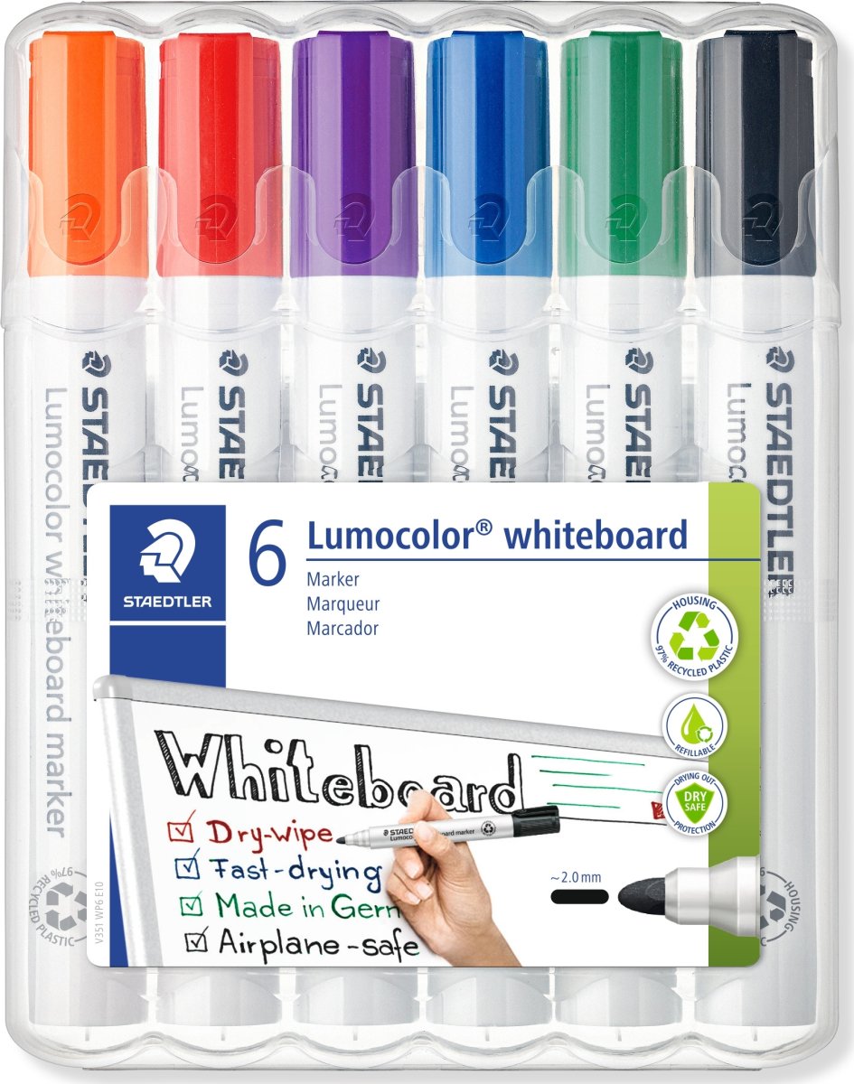 Whiteboardpenna Staedtler 351 6 färger