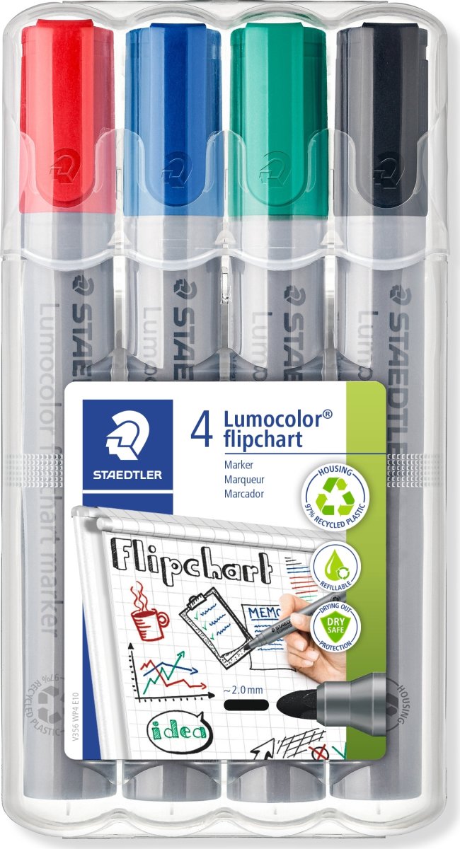 Staedtler Lumocolor 356 FO märkpenna, rund, 4 st.