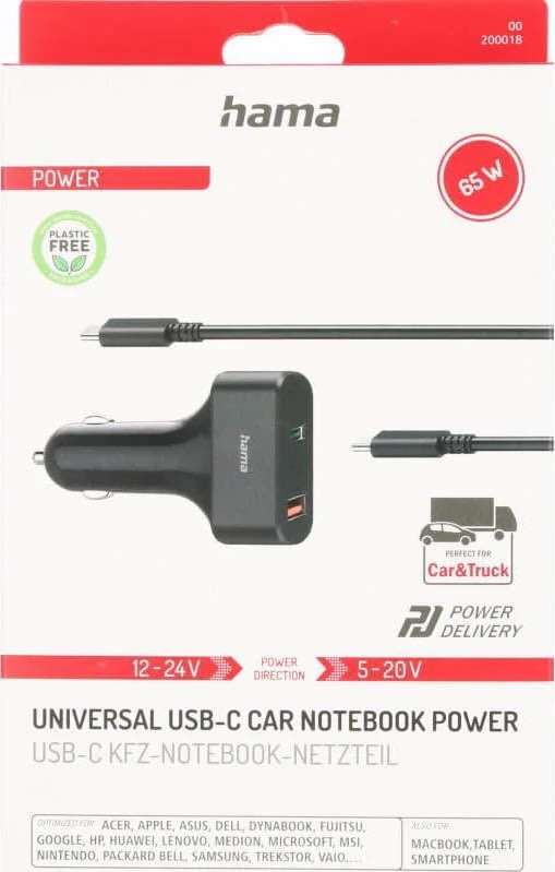 HAMA biladapter med USB-C-kabel