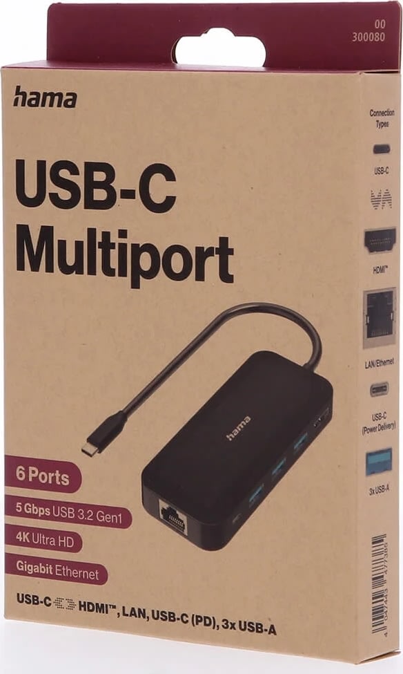 HAMA USB-C Hub 6x portar inkl. HDMI