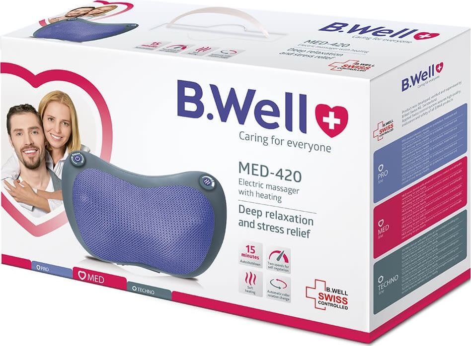 B.WELL elektrisk massagedyna, grå