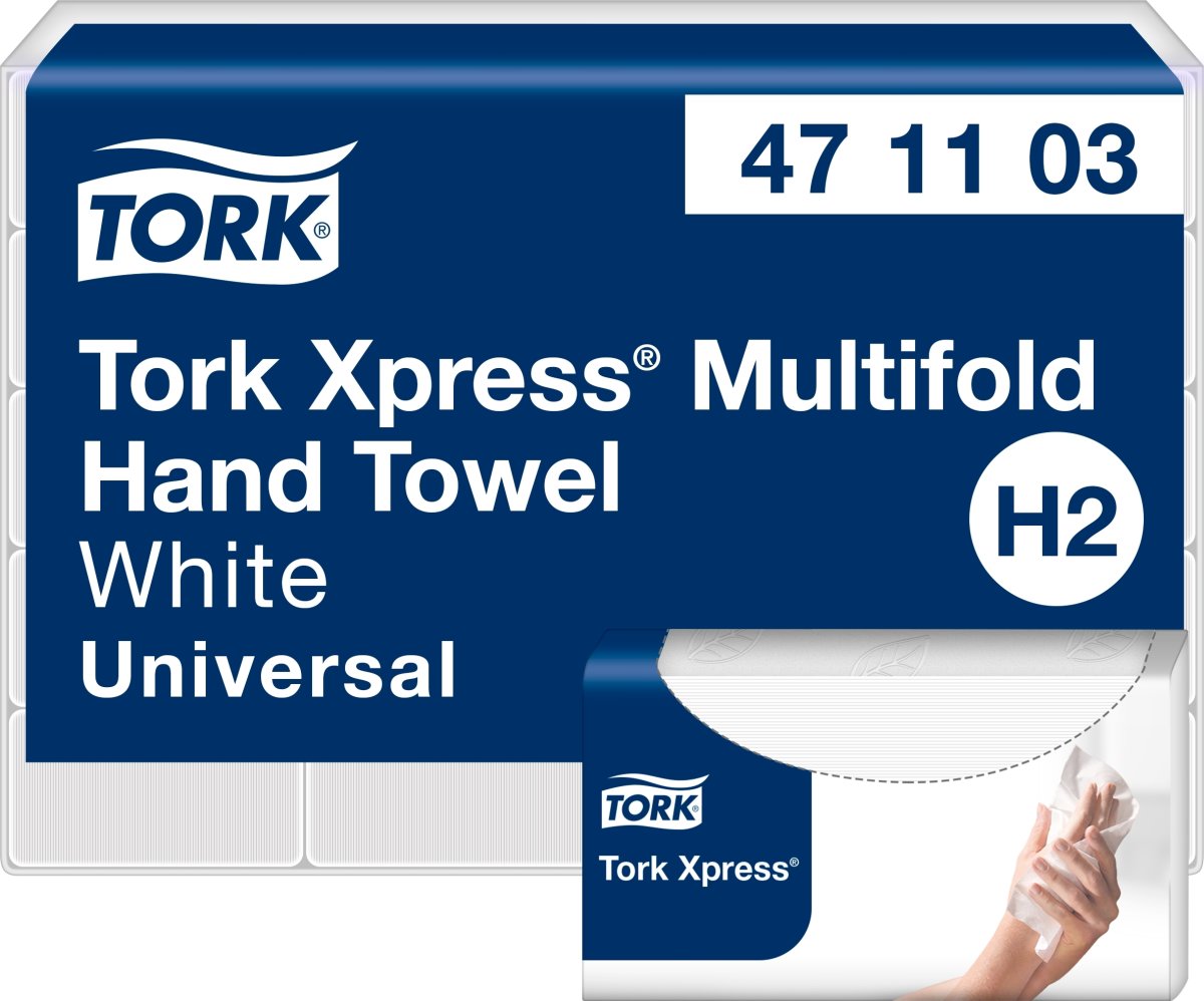 Tork H2 Xpress Uni handduksark, returfiber, 20 pk