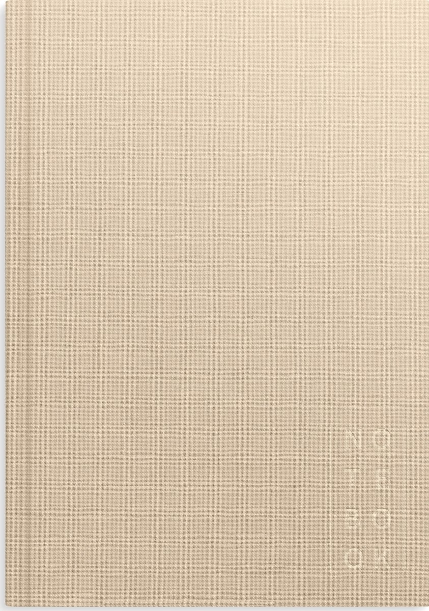 Burde Anteckningsbok | Textil | A5 | Linje | Beige