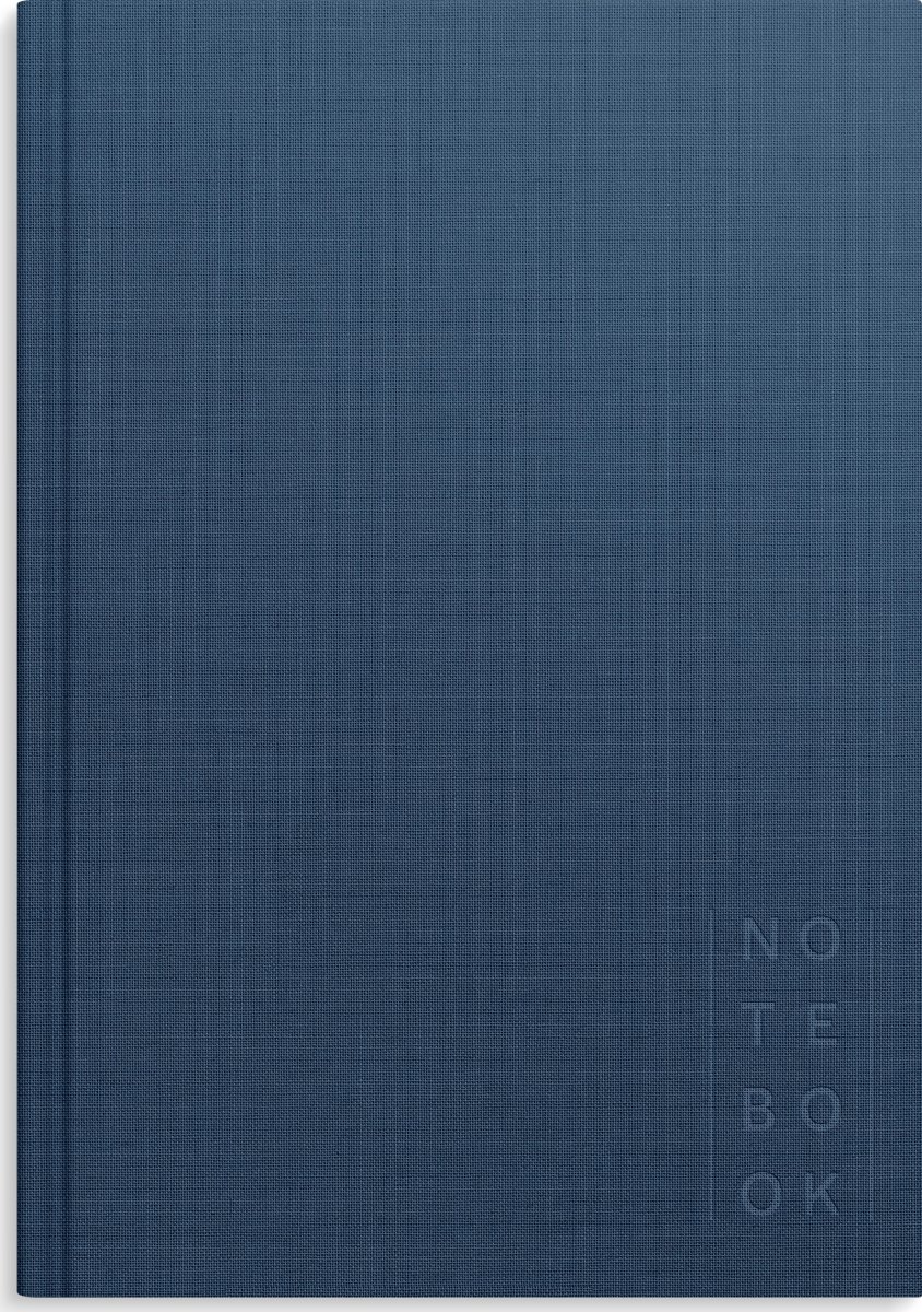 Burde Anteckningsbok | Textil | A5 Blank | Mörkblå