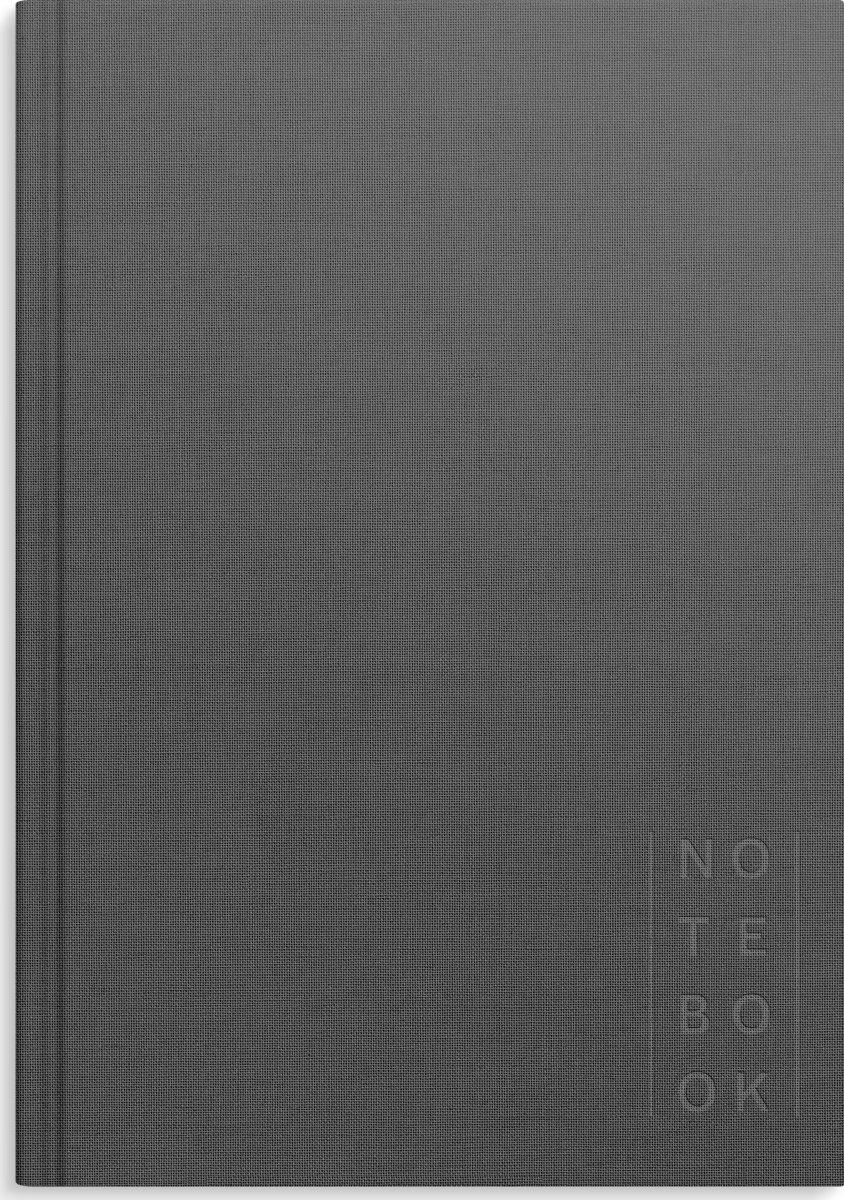 Burde Notebook | Textil | A5 | Blank | Mörkgrå