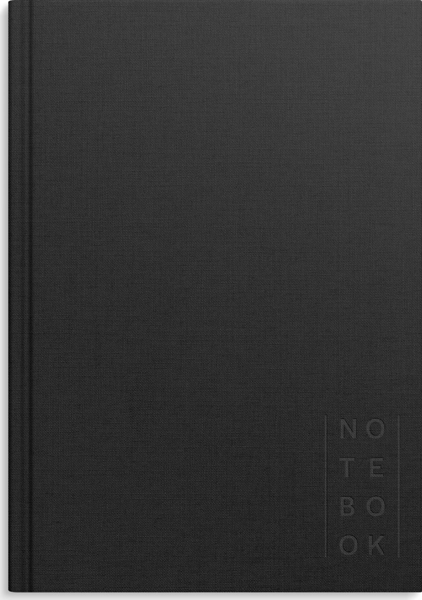 Burde Anteckningsbok | Textil | A5 | Blank | Svart