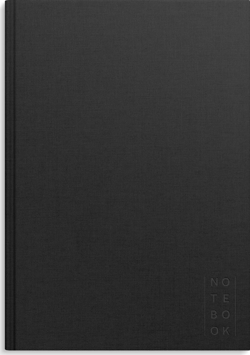 Burde Anteckningsbok | Textil | A4 | Blank | Svart