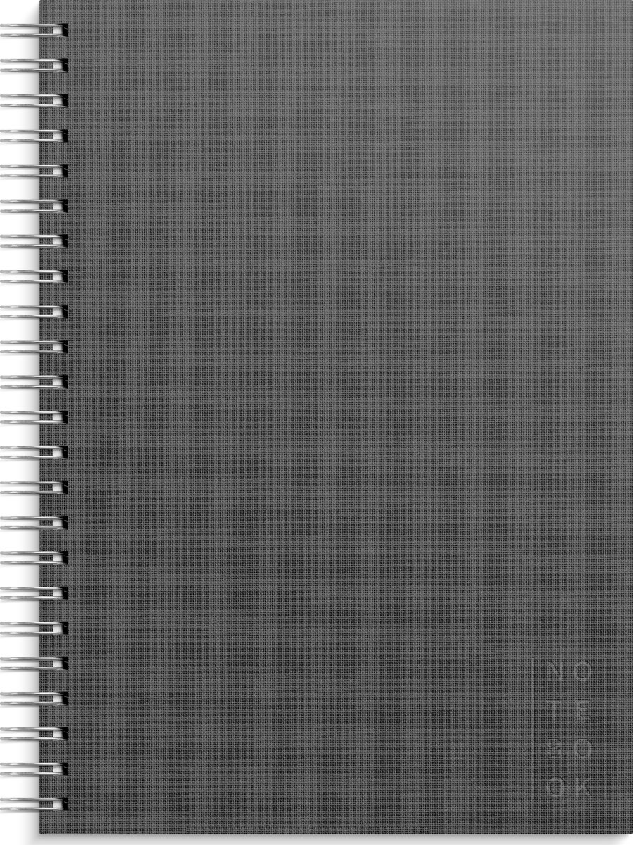 Burde Spiral Book | Textil | A4 | Linje | Mörkgrå