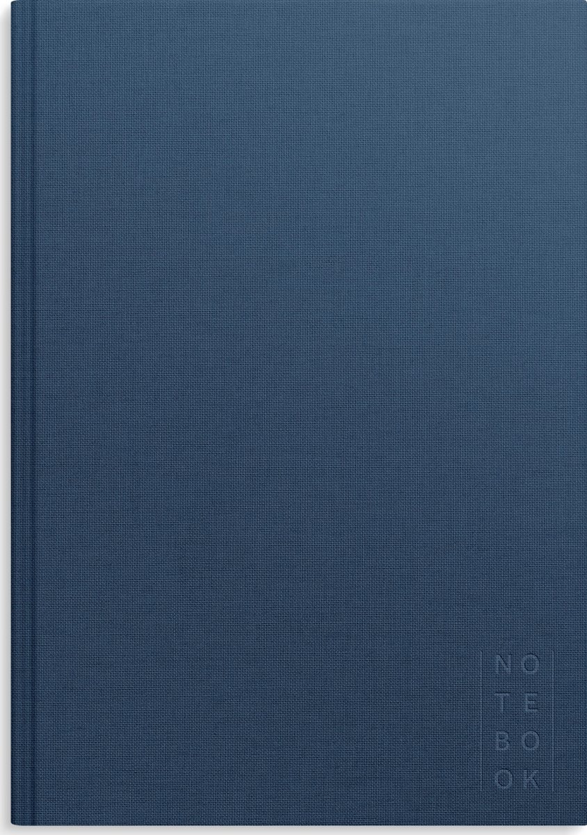 Burde Anteckningsbok | Textil | A4 Blank | Mörkblå