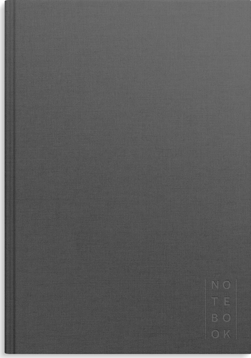 Burde Anteckningsbok | Textil | A4 Blank | Mörkgrå