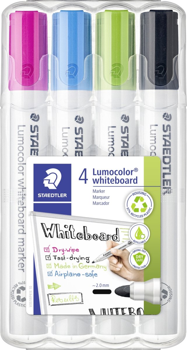 Staedtler 351 Whiteboard Marker, 4 färger