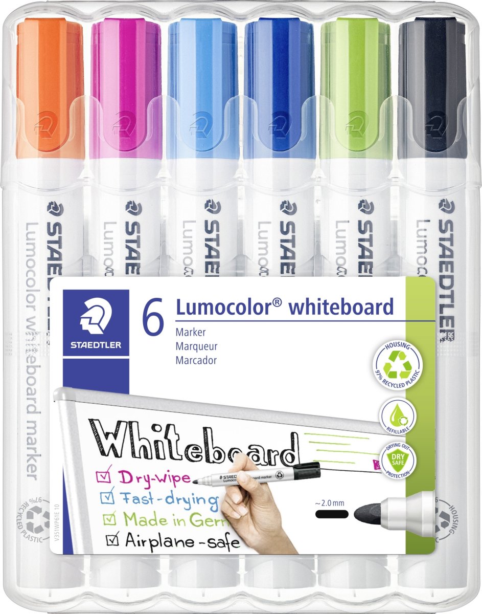 Staedtler 351 Whiteboard Marker | 6 färger