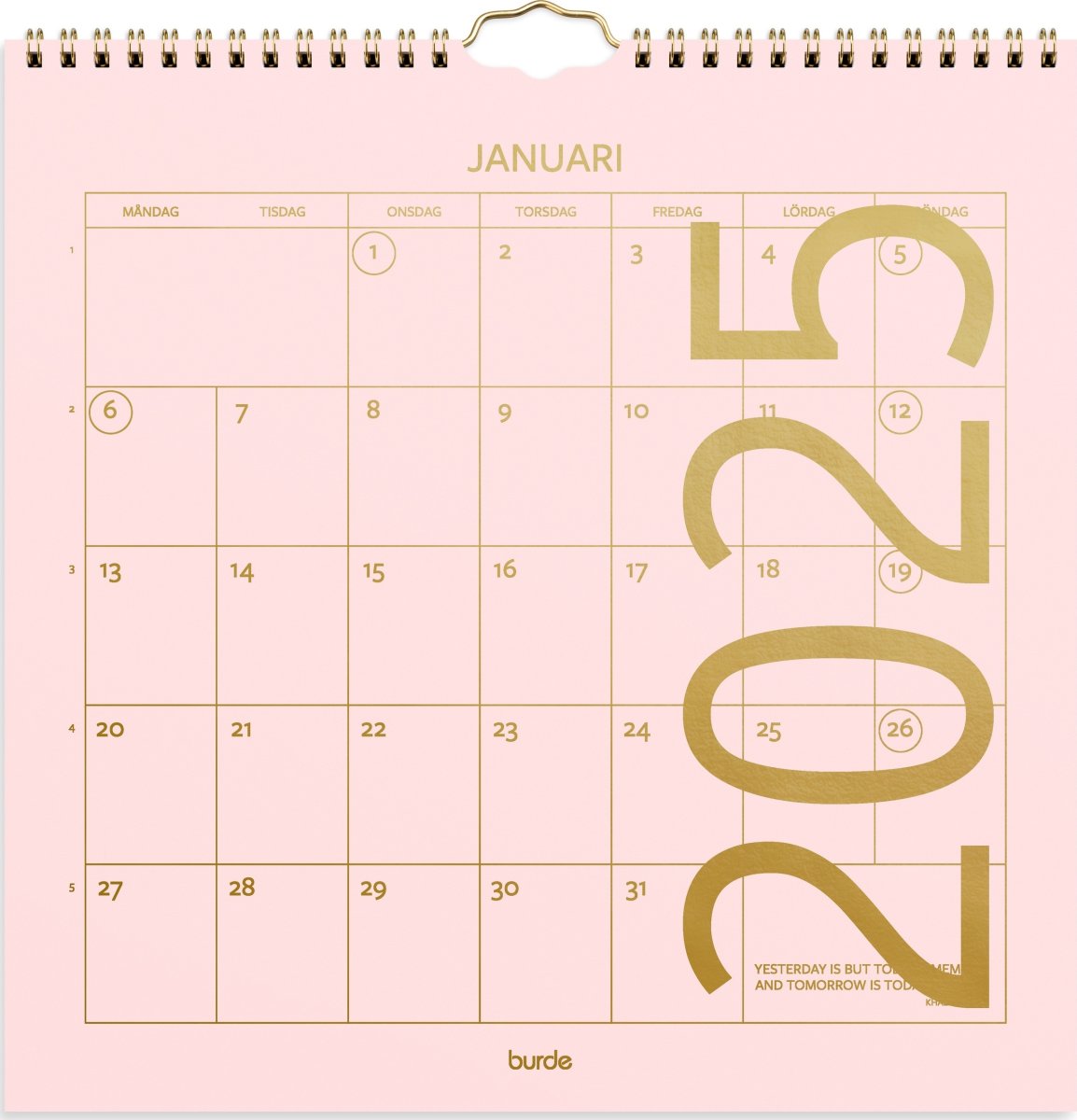 Burde 2025 Väggkalender, Color