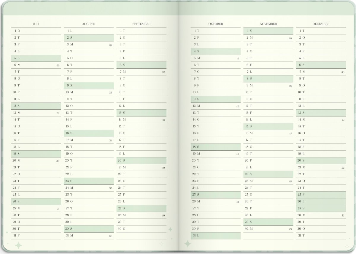 Burde 2025 Kalender Life Planner, Dream & Do