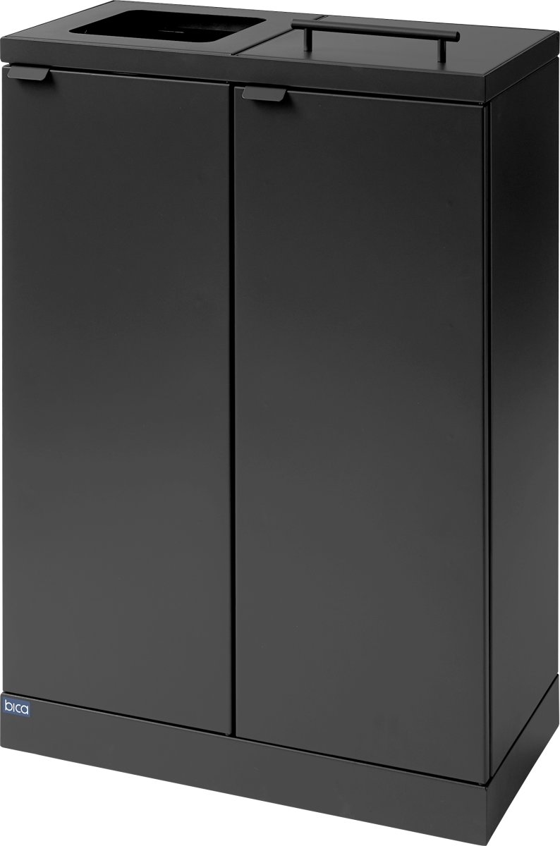 Bica 874 Avfallsbehåll., 2x65L, lyftlock, Antracit