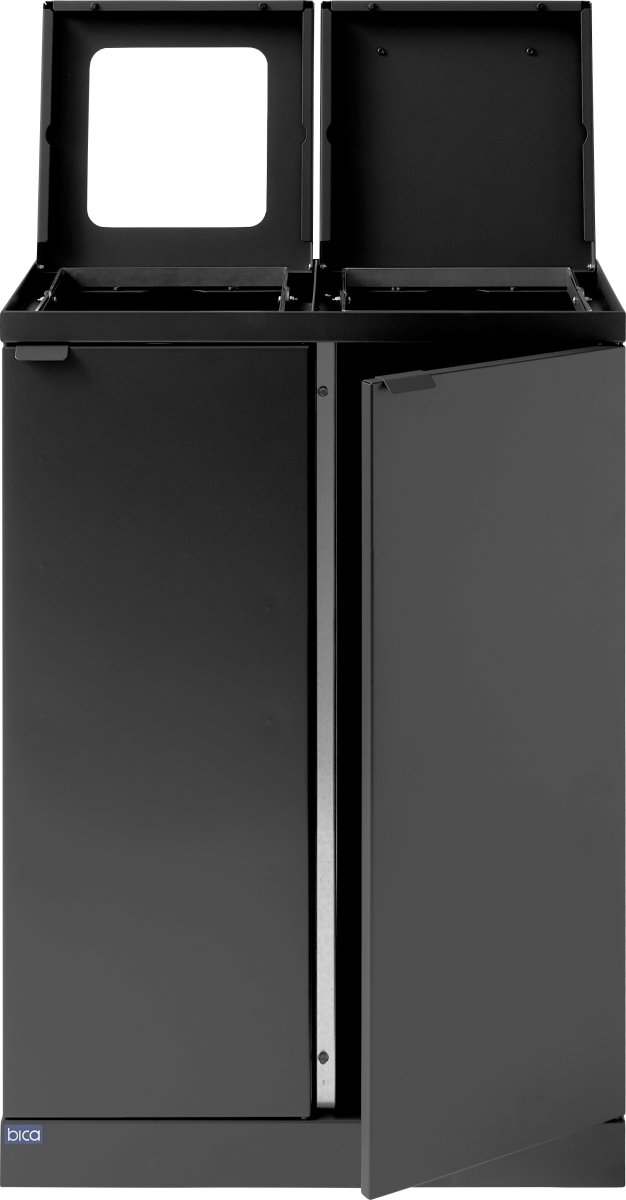 Bica 874 Avfallsbehåll., 2x65L, lyftlock, Antracit