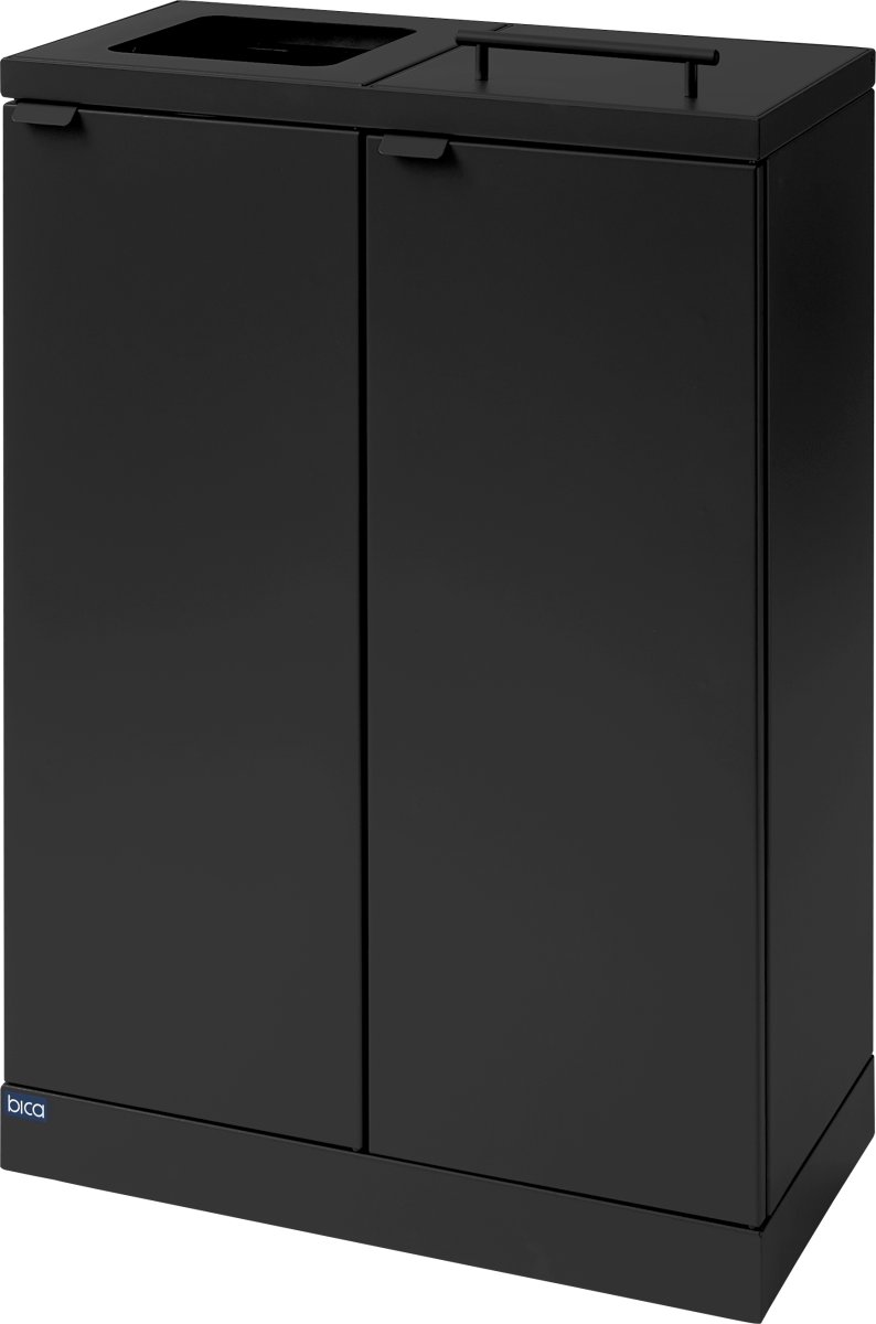 Bica 874 Avfallsbehållare, 2x65L, Lyftlock, Svart