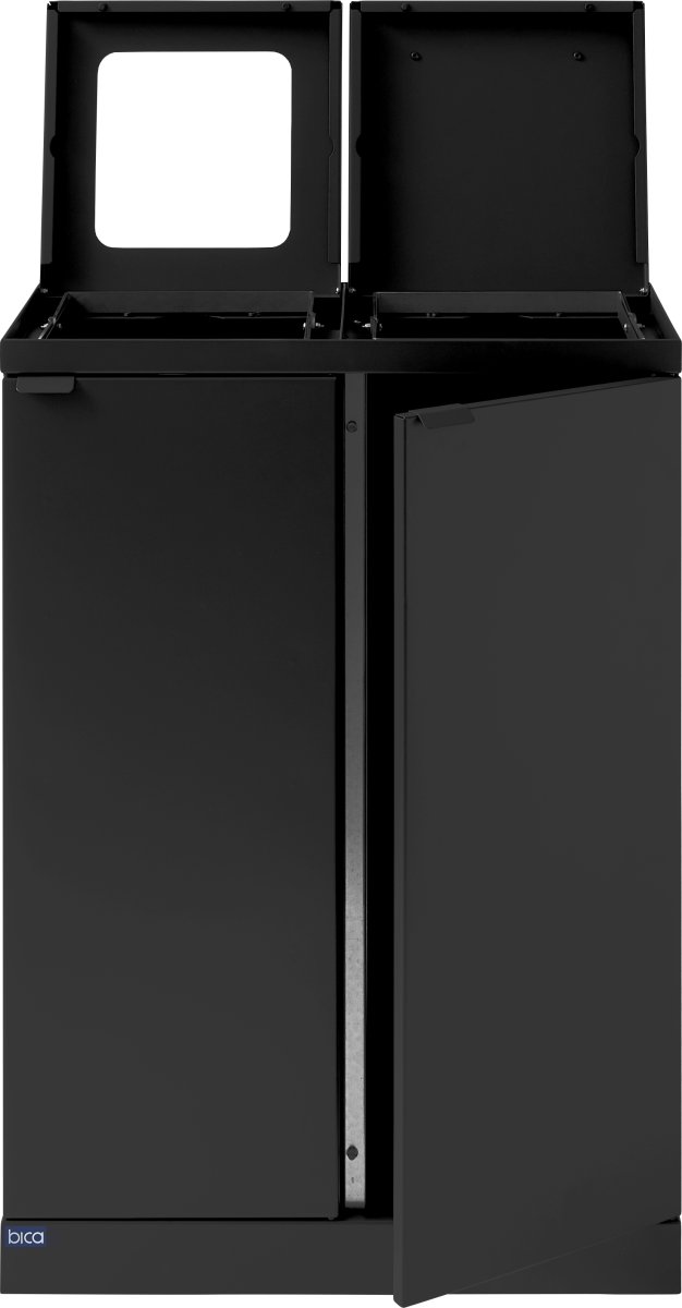 Bica 874 Avfallsbehållare, 2x65L, Lyftlock, Svart