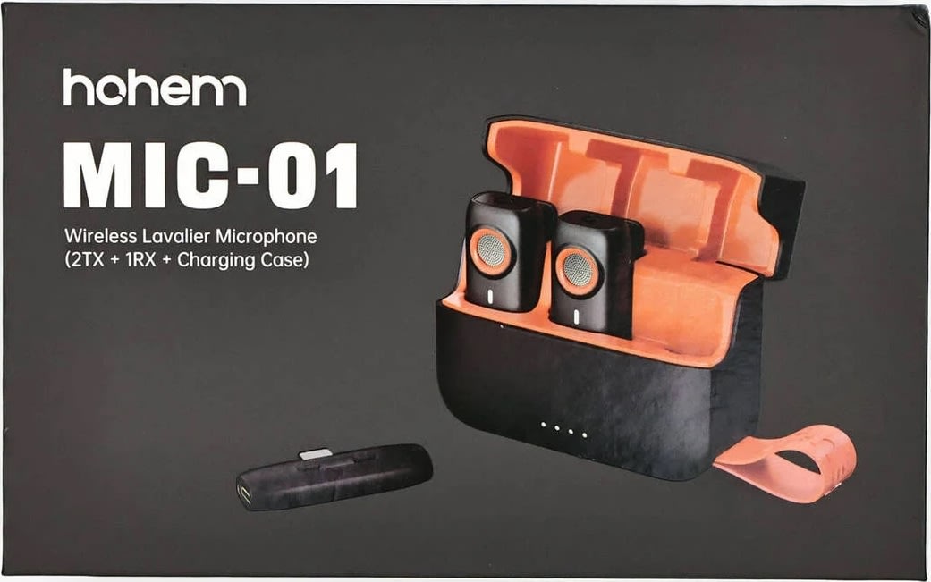 HOHEM Mikrofon MIC-01 2TX 1RX Laddfodral USB-C