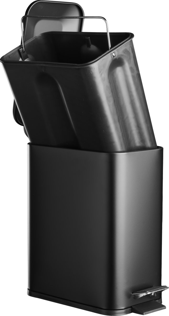 Pedalhylla softclose 5 L, smal rektangulär, svart