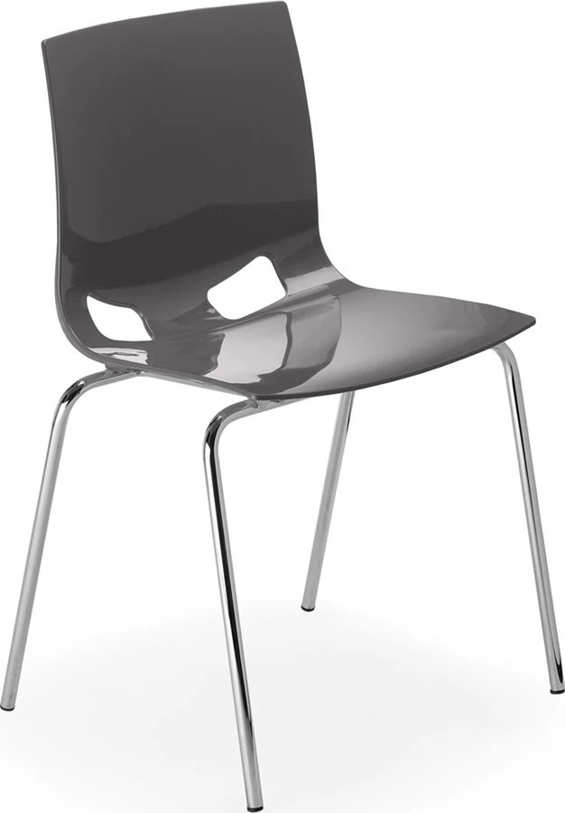 Fondo caféstol utan armstöd, mörkgrå/krom
