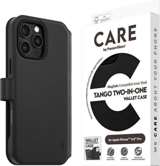 CARE iPhone 16 Pro Max 2-i-1 fodral/Plånbok, Svart