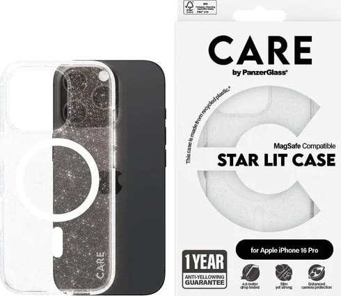 PanzerGlass skal för iPhone 16 pro, Star lit