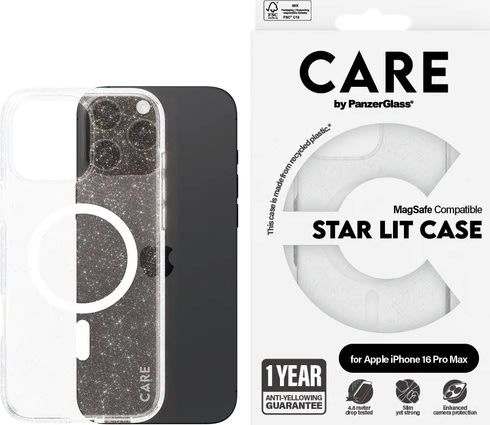PanzerGlass skal för iPhone 16 pro max, Star lit