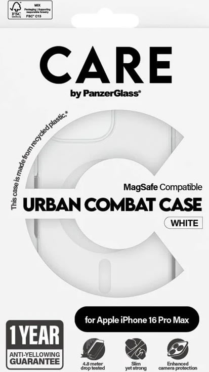 PanzerGlass fodral iPhone 16, svart, transparent