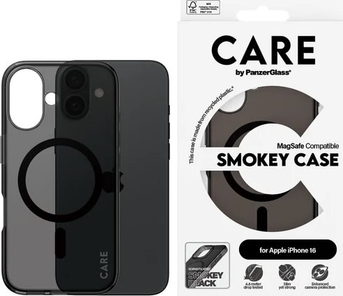 PanzerGlass magsafe cover iPhone 16, svart