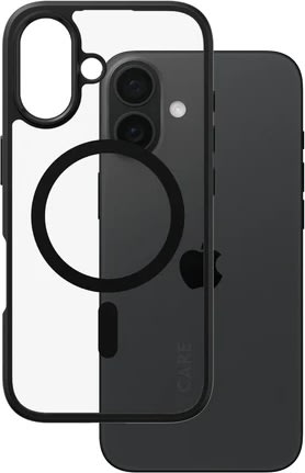 PanzerGlass magsafe cover iPhone 16, svart ram