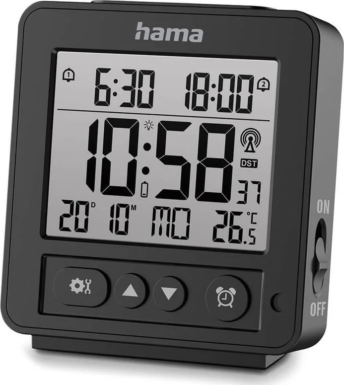 HAMA digital väckarklocka "Rhodes", svart