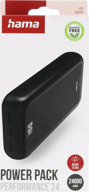 HAMA Powerbank prestanda 24000mAh, svart