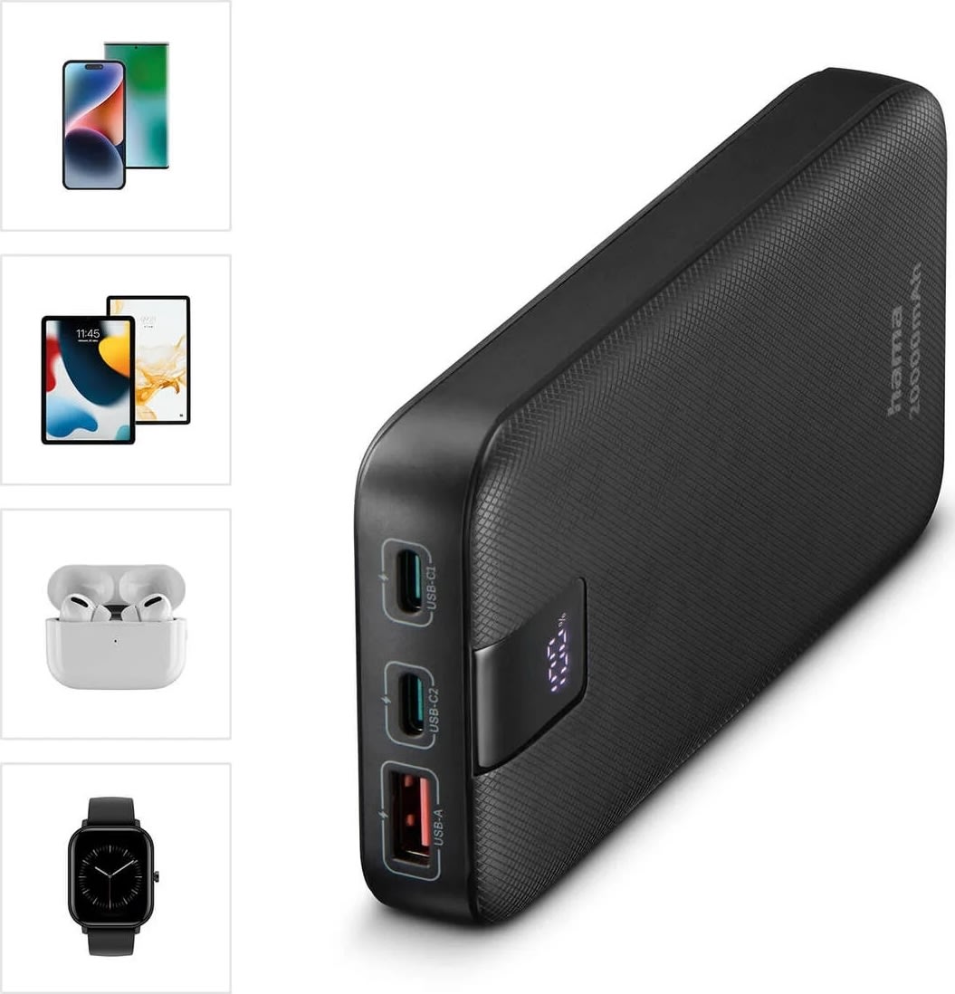 HAMA Powerbank PD 20000mAh, svart