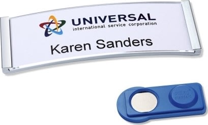 Avery namnbrickor med stålram, 65x30mm, 20 st