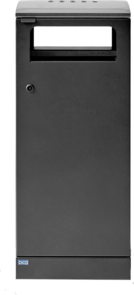 Bica 5078 Papperskorg m/askkopp, utomhusbruk, 100L