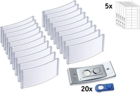 Avery namnbrickor med stålram, 74x34mm, 20 st