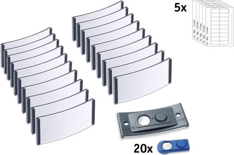 Avery namnbrickor med ram, 65x30mm, 20 st