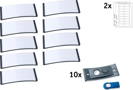 Avery namnbrickor med ram, 65x30mm, 10 st