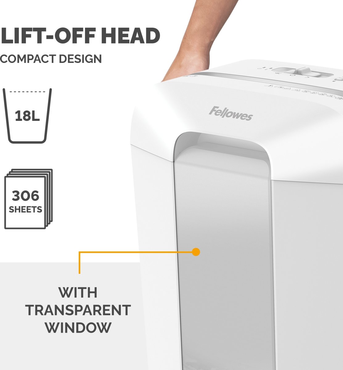 Fellowes Powershred LX70 dokumentförstörare, vit
