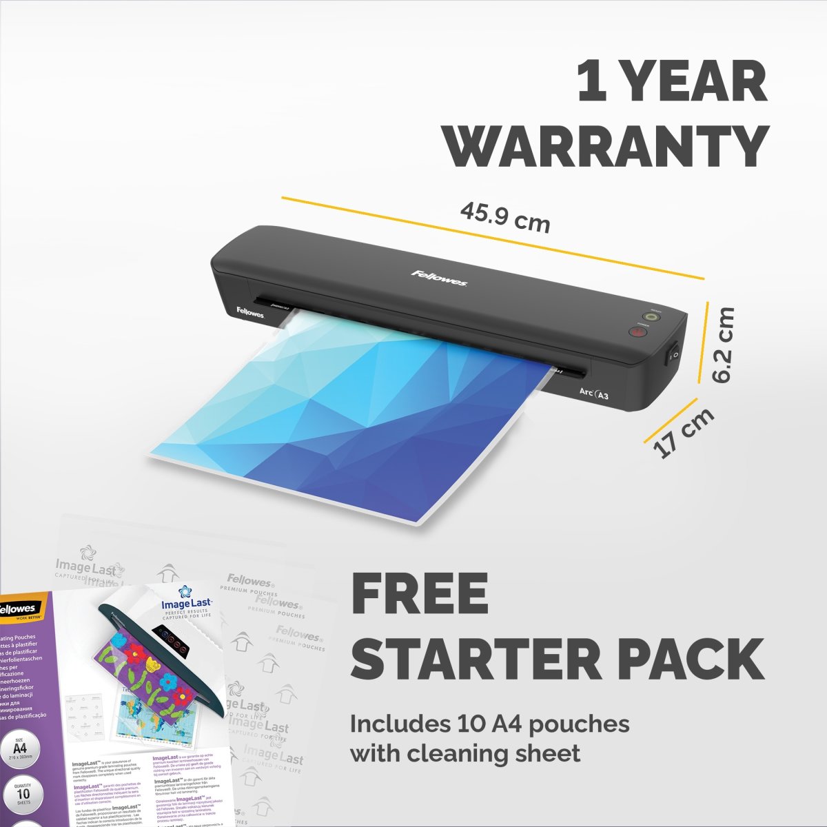 Fellowes Arc A3-laminator, svart
