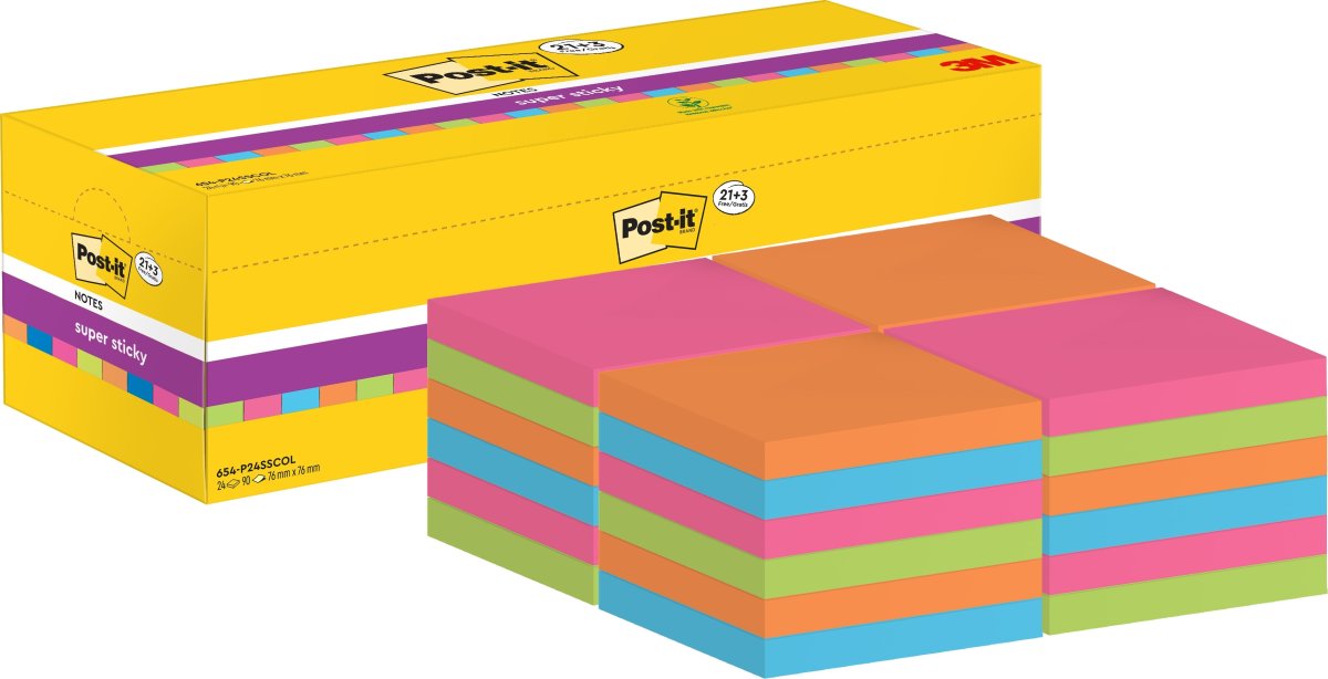 Post-it Super Sticky Notes | Color | 76x76 mm