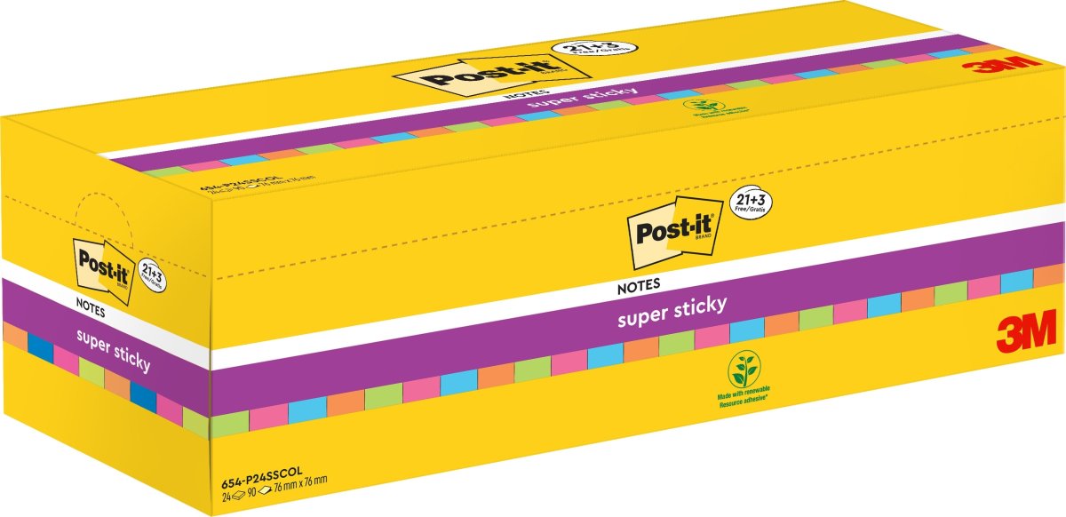 Post-it Super Sticky Notes | Color | 76x76 mm